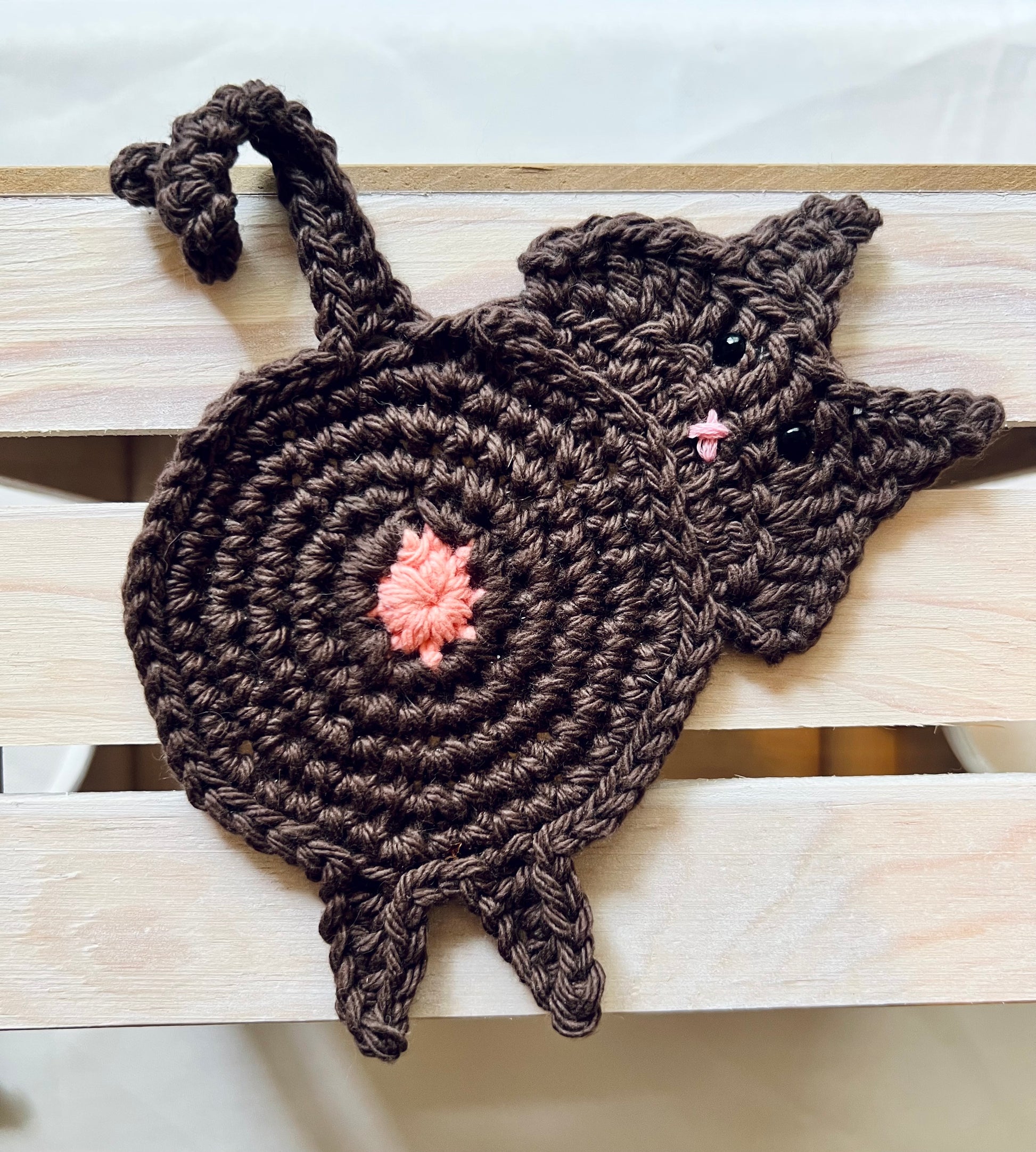 Crochet Cat Butt Coasters